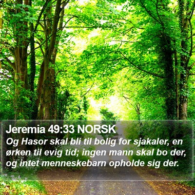 Jeremia 49:33 NORSK Bible Verse Image