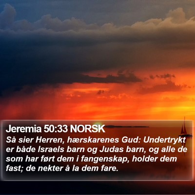 Jeremia 50:33 NORSK Bible Verse Image