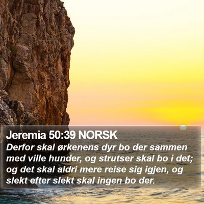 Jeremia 50:39 NORSK Bible Verse Image
