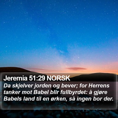Jeremia 51:29 NORSK Bible Verse Image