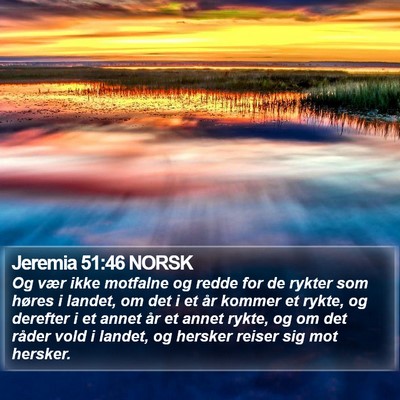 Jeremia 51:46 NORSK Bible Verse Image