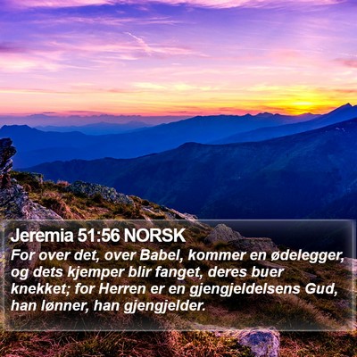 Jeremia 51:56 NORSK Bible Verse Image