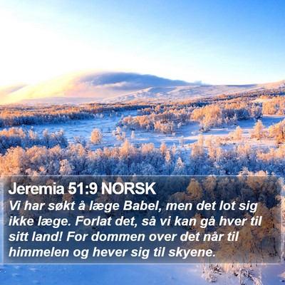 Jeremia 51:9 NORSK Bible Verse Image
