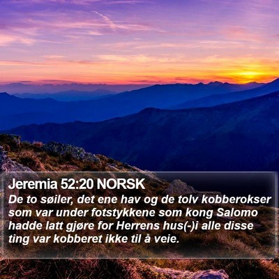 Jeremia 52:20 NORSK Bible Verse Image