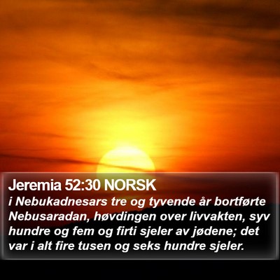 Jeremia 52:30 NORSK Bible Verse Image