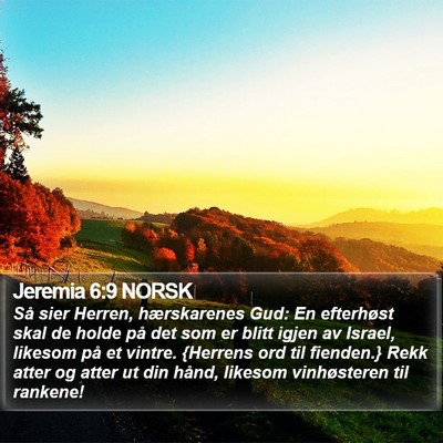 Jeremia 6:9 NORSK Bible Verse Image
