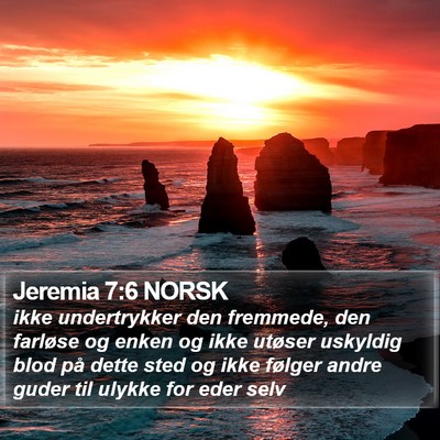 Jeremia 7:6 NORSK Bible Verse Image