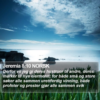 Jeremia 8:10 NORSK Bible Verse Image