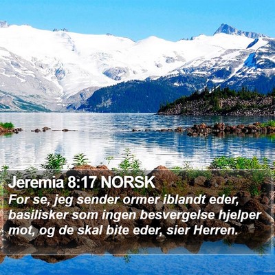 Jeremia 8:17 NORSK Bible Verse Image