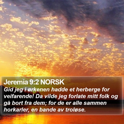 Jeremia 9:2 NORSK Bible Verse Image