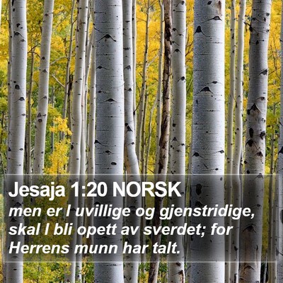 Jesaja 1:20 NORSK Bible Verse Image