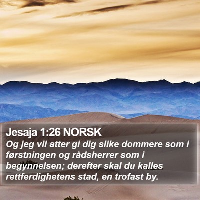 Jesaja 1:26 NORSK Bible Verse Image