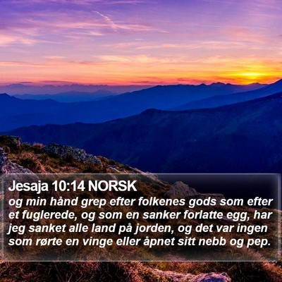 Jesaja 10:14 NORSK Bible Verse Image
