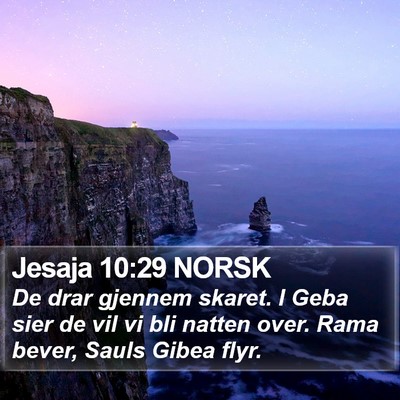 Jesaja 10:29 NORSK Bible Verse Image