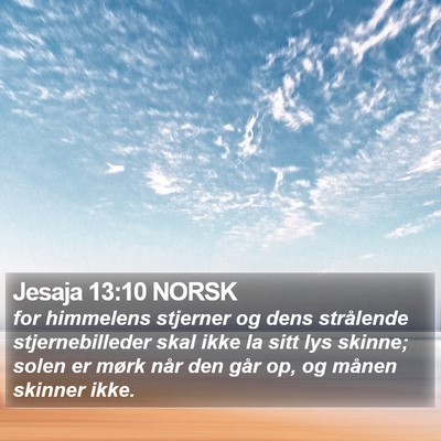 Jesaja 13:10 NORSK Bible Verse Image
