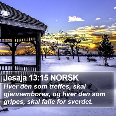 Jesaja 13:15 NORSK Bible Verse Image