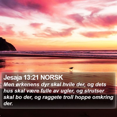 Jesaja 13:21 NORSK Bible Verse Image
