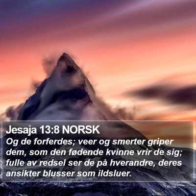 Jesaja 13:8 NORSK Bible Verse Image
