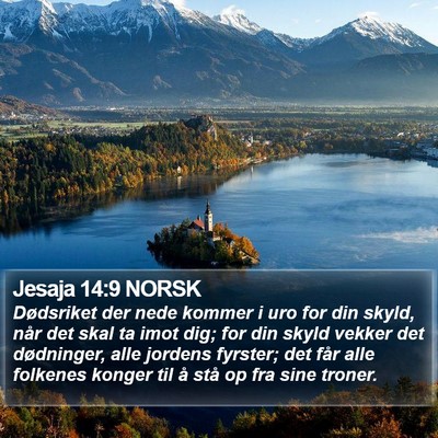 Jesaja 14:9 NORSK Bible Verse Image