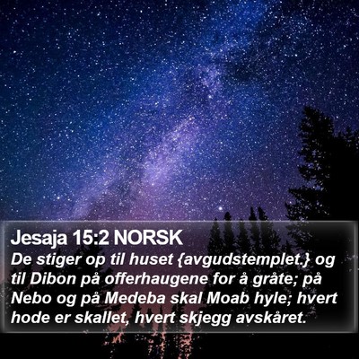 Jesaja 15:2 NORSK Bible Verse Image
