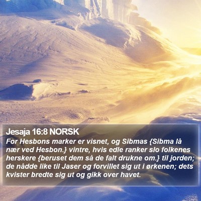 Jesaja 16:8 NORSK Bible Verse Image