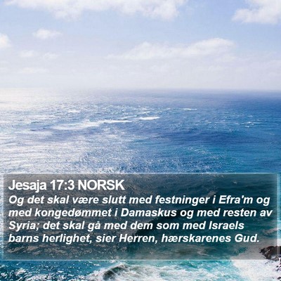Jesaja 17:3 NORSK Bible Verse Image