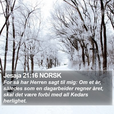 Jesaja 21:16 NORSK Bible Verse Image