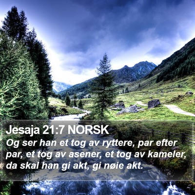 Jesaja 21:7 NORSK Bible Verse Image