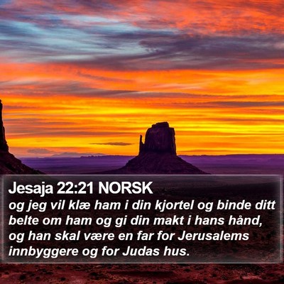 Jesaja 22:21 NORSK Bible Verse Image