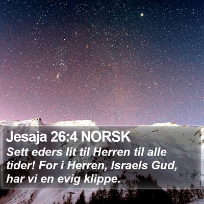 Jesaja 26:4 NORSK Bible Verse Image