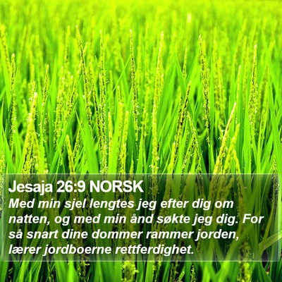 Jesaja 26:9 NORSK Bible Verse Image