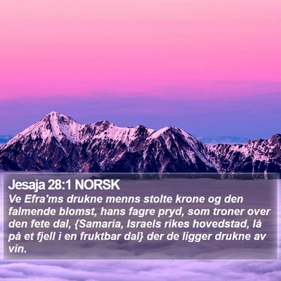 Jesaja 28:1 NORSK Bible Verse Image