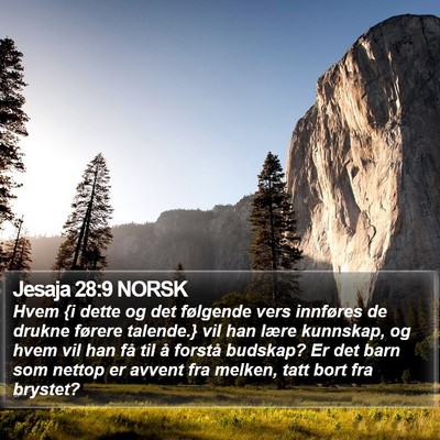Jesaja 28:9 NORSK Bible Verse Image
