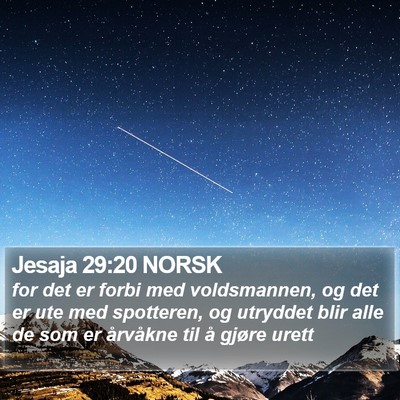 Jesaja 29:20 NORSK Bible Verse Image