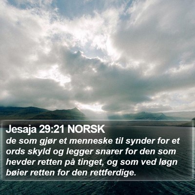 Jesaja 29:21 NORSK Bible Verse Image