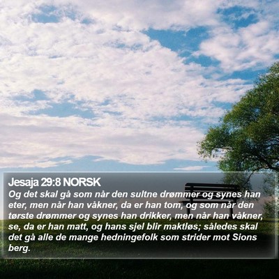 Jesaja 29:8 NORSK Bible Verse Image