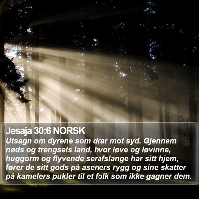 Jesaja 30:6 NORSK Bible Verse Image