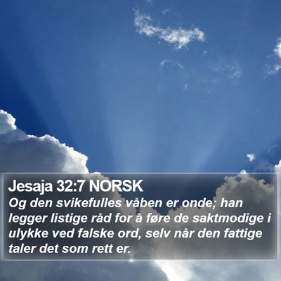 Jesaja 32:7 NORSK Bible Verse Image