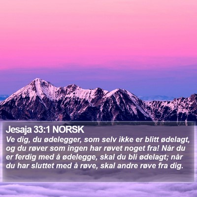 Jesaja 33:1 NORSK Bible Verse Image