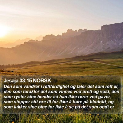 Jesaja 33:15 NORSK Bible Verse Image