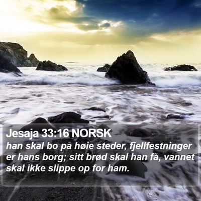 Jesaja 33:16 NORSK Bible Verse Image