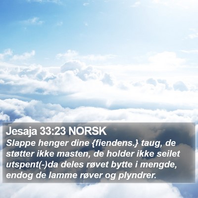 Jesaja 33:23 NORSK Bible Verse Image