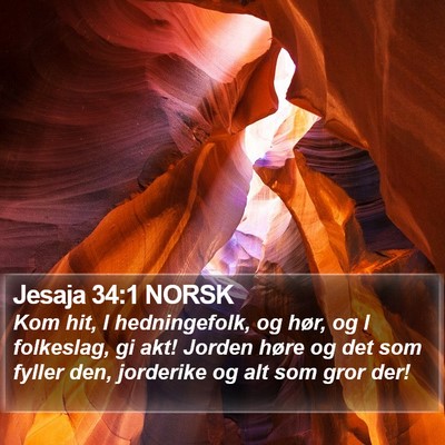 Jesaja 34:1 NORSK Bible Verse Image