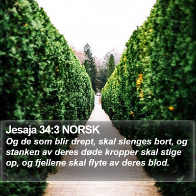 Jesaja 34:3 NORSK Bible Verse Image