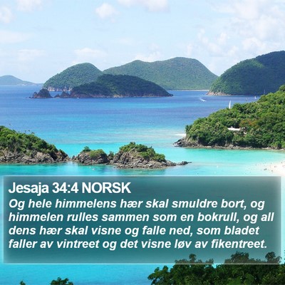 Jesaja 34:4 NORSK Bible Verse Image