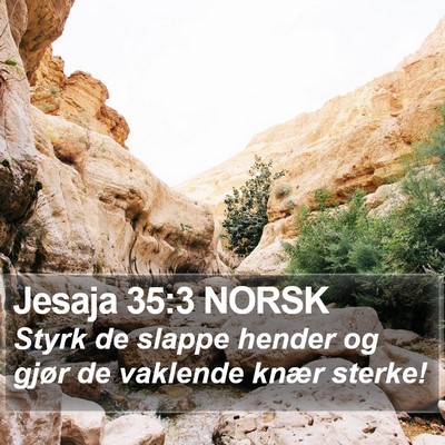 Jesaja 35:3 NORSK Bible Verse Image