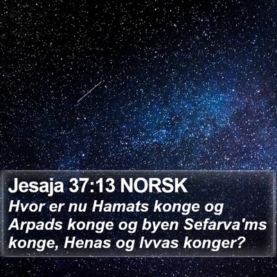 Jesaja 37:13 NORSK Bible Verse Image