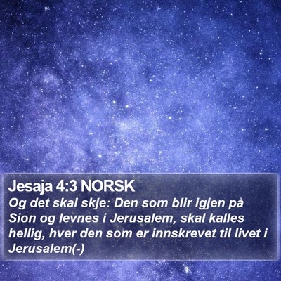 Jesaja 4:3 NORSK Bible Verse Image