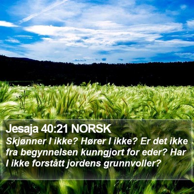 Jesaja 40:21 NORSK Bible Verse Image