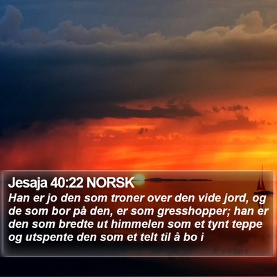 Jesaja 40:22 NORSK Bible Verse Image